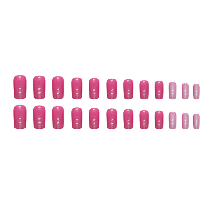Thumbnail: Medium-length Barbie pink aurora flash nail art  Press-on nails