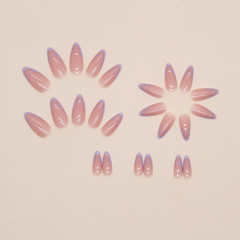 Thumbnail: Purple hollow apricot sweet nails Press on nails
