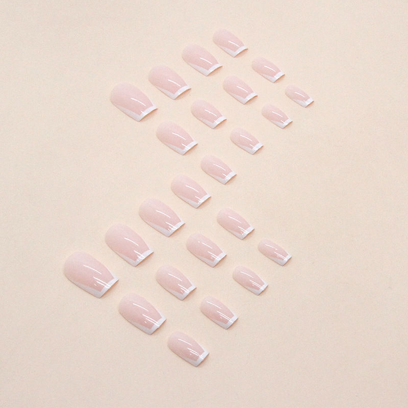 Thumbnail: European and American Ins style square nail art white sweet girl