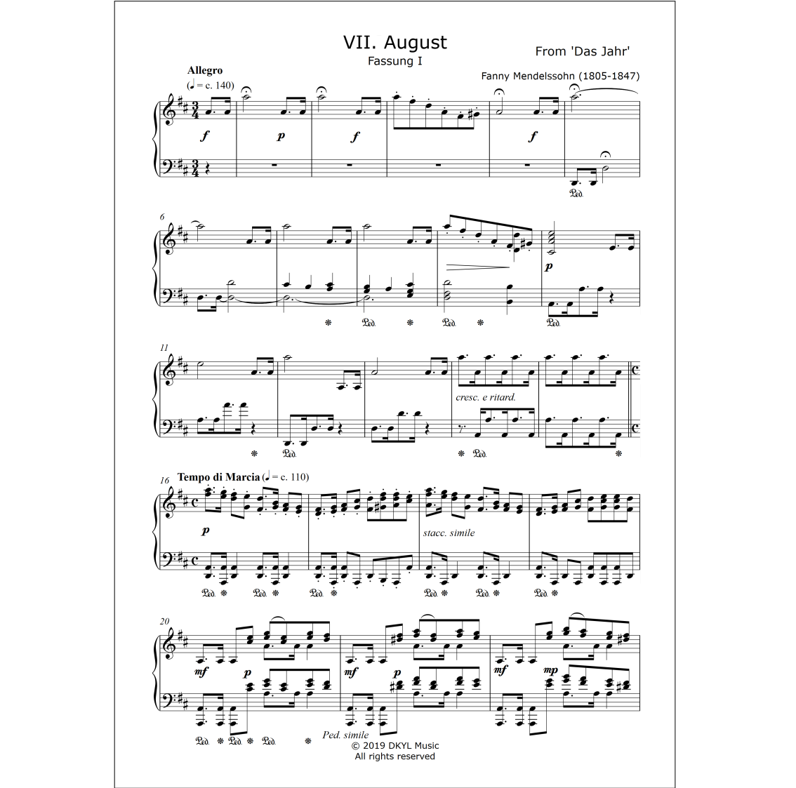 August (version 1) - Das Jahr - Fanny Mendelssohn (mobile)