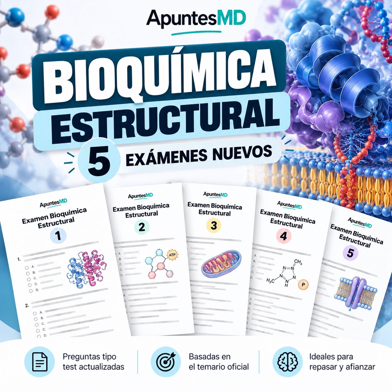 ApuntesMD: cinco exámenes nuevos de Bioquímica Estructural