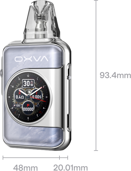 OXVA Xlim SQ Pro 2 dimensions 93.4mm height 48mm length 20mm width 114g weight