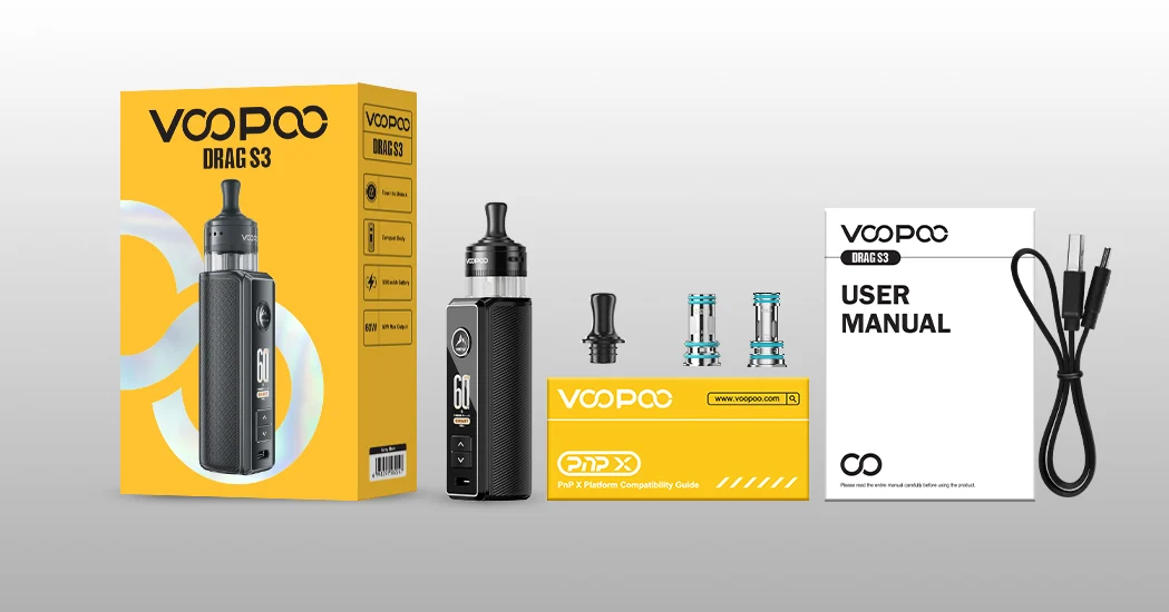 Voopoo Drag S3 — standard kit package contents