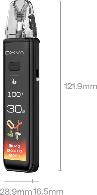 OXVA Xlim 3 Ultra dimensions 121.9mm height 28.9mm width 16.5mm depth