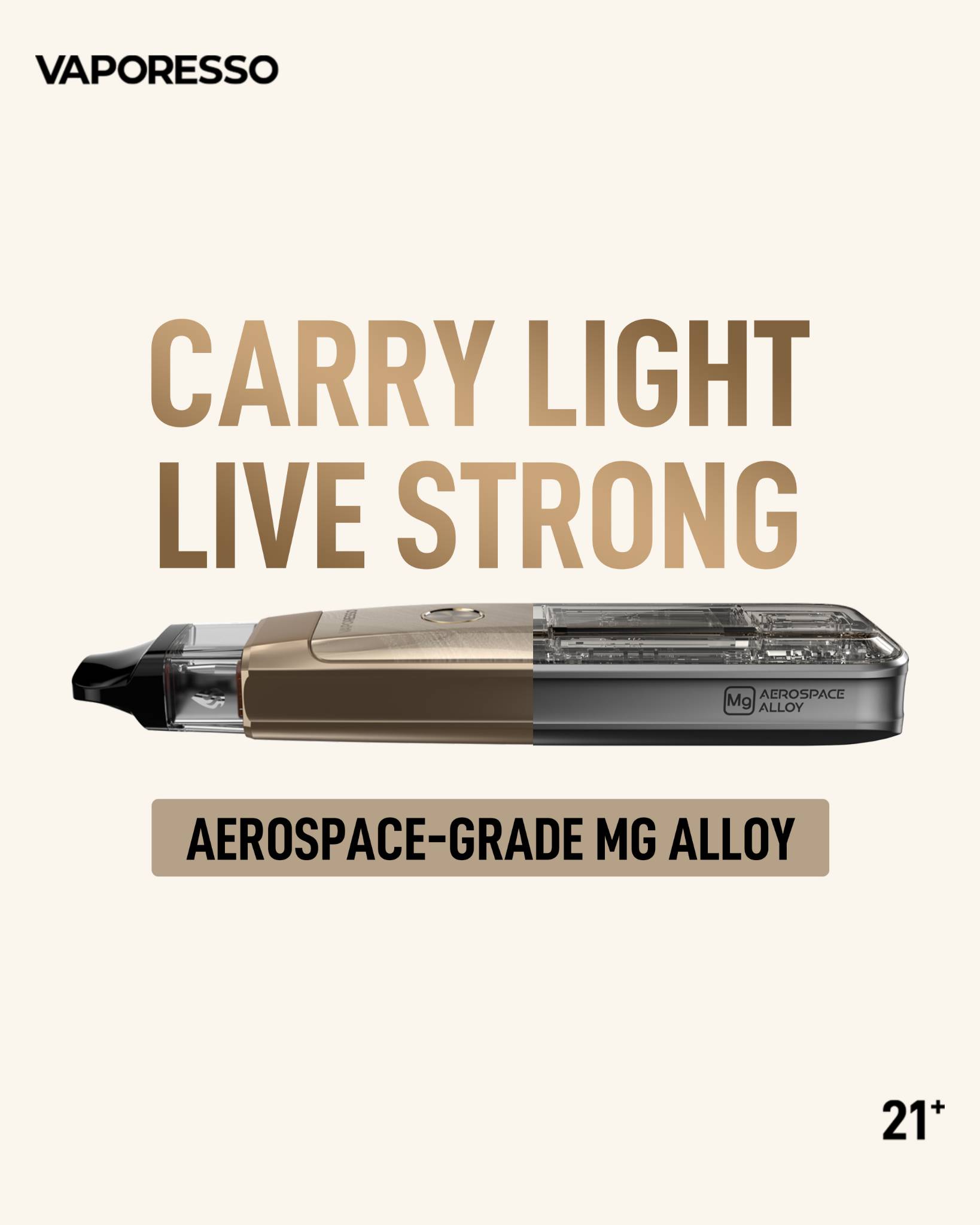 Vaporesso Xros Pro 2 aerospace-grade magnesium alloy body