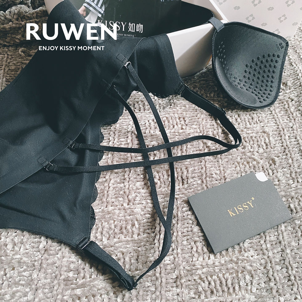 Thumbnail: RUWEN Beauty Back Straps Bra Black Back View