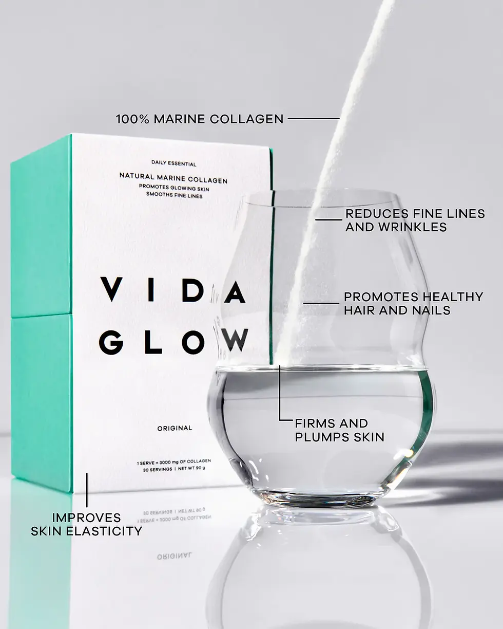 Thumbnail: Vida Glow Natural Marine Collagen Sachets Peach Benefits