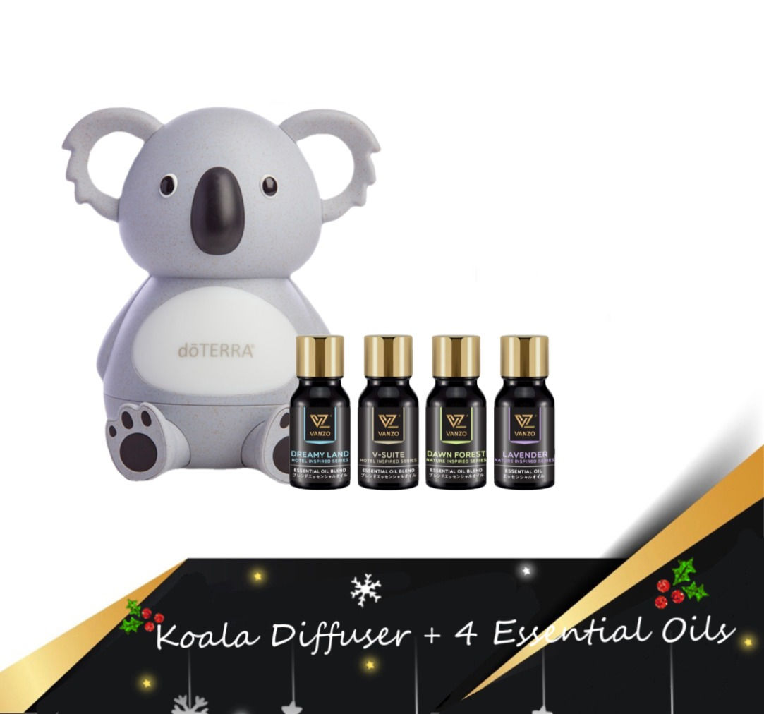 Koala Diffuser And 4 Essential Oils Package