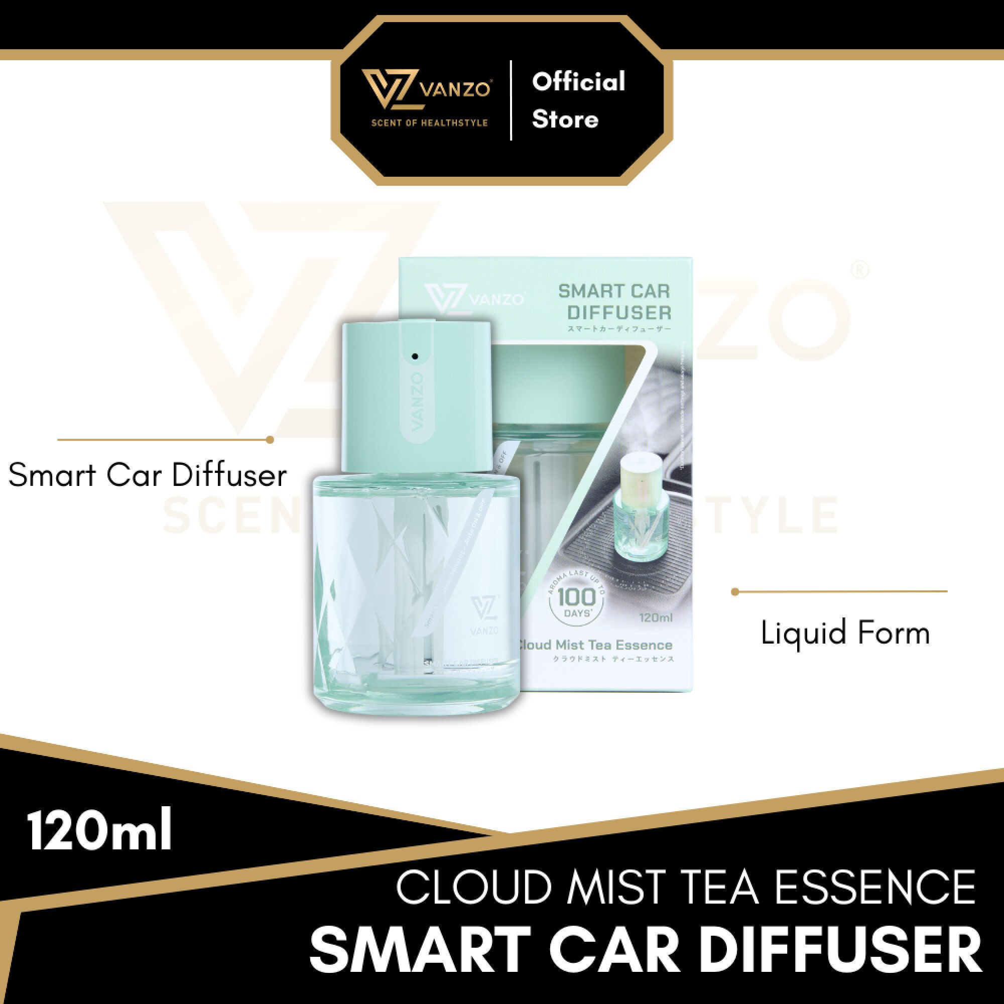 VANZO Smart Car Diffuser Cloud Mist Essence 120ml