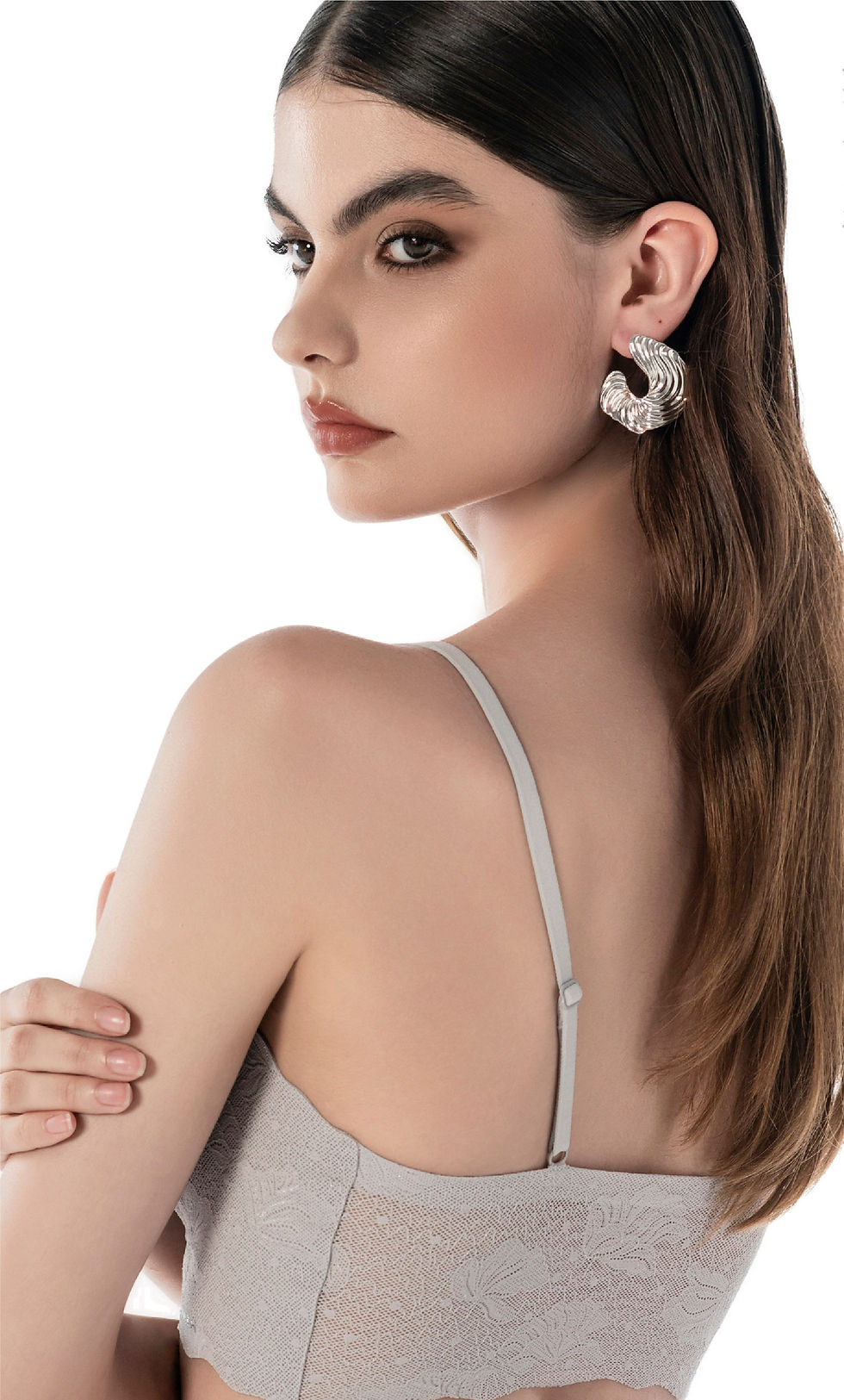 Thumbnail: RUWEN Summer Lace Set - Galaxy Grey Close Up View