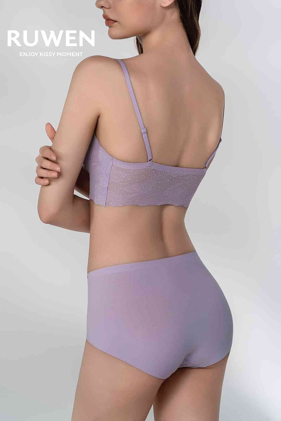 RUWEN Summer Lace Set - Streamer Purple Back View