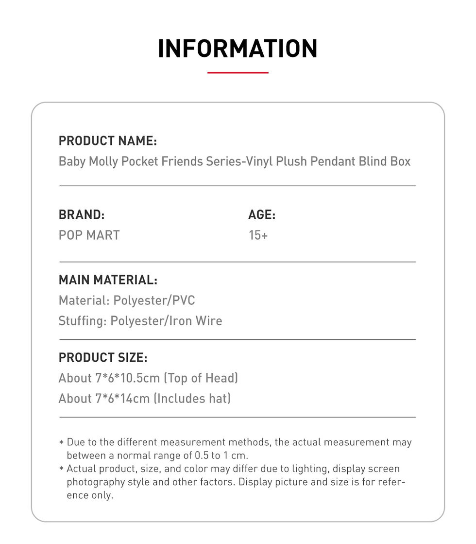 Thumbnail: BABY MOLLY Pocket Friends Series- Vinyl Plush Pendant Blind Box