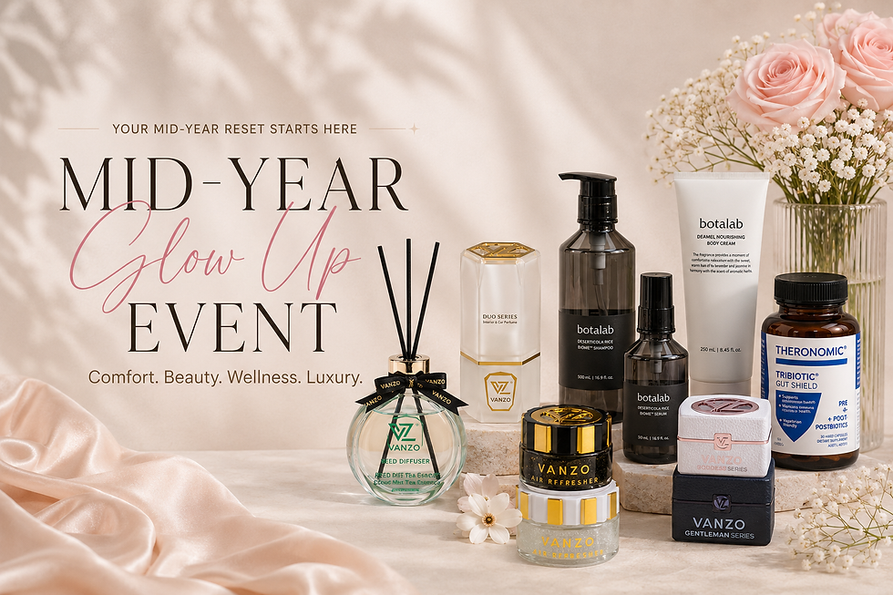 Mid-Year Glow Up Event with beauty and wellness products