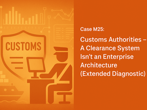 Case M25: Customs Authorities – A Clearance System Isn’t an Enterprise Architecture (Extended Diagnostic) 💲