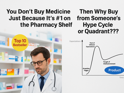 You Don’t Buy Medicine Just Because It’s #1 on the Pharmacy Shelf : Then Why Buy from Someone's Hype Cycle or Quadrant???