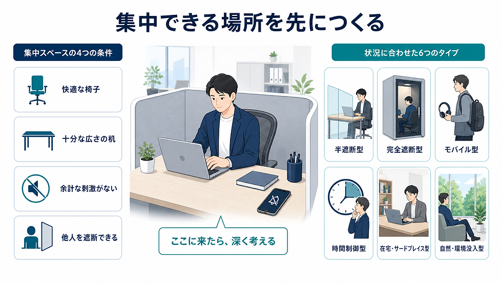 集中できないのは意志が弱いからではない。「集中スペース」のつくり方