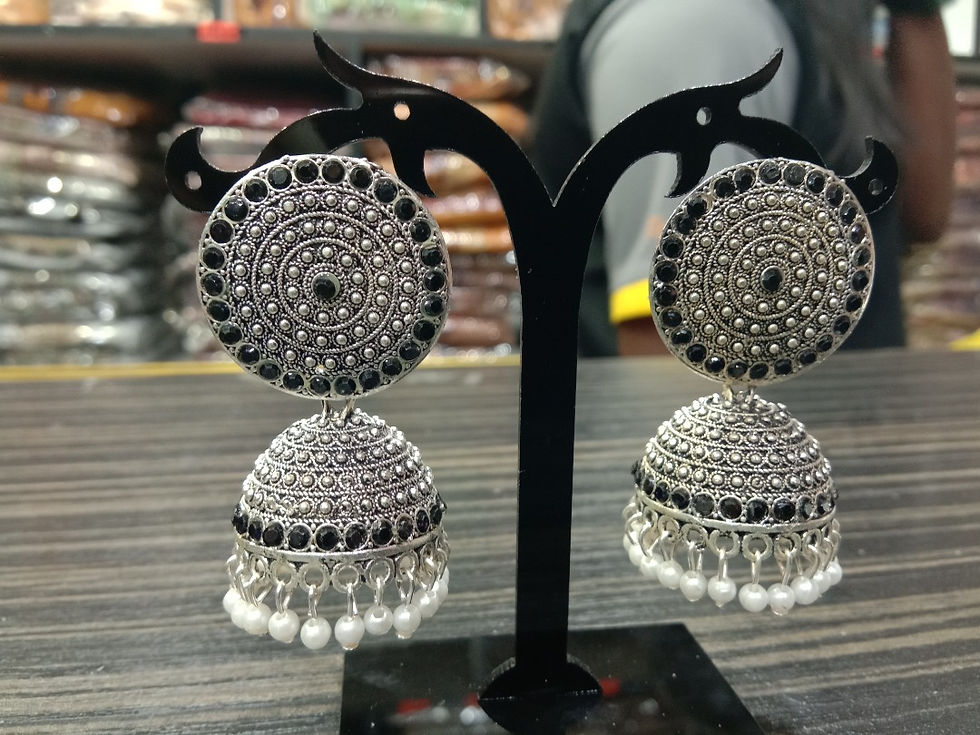 Thumbnail: Earrings Stone Work Indian Earrings