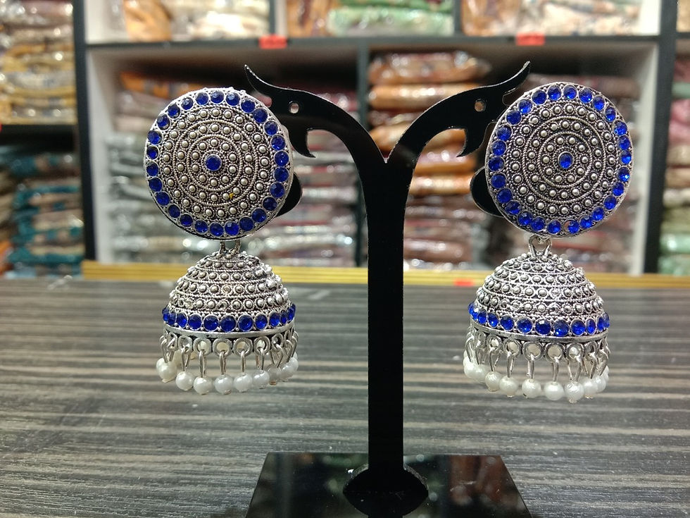 Thumbnail: Earrings Stone Work Indian Earrings