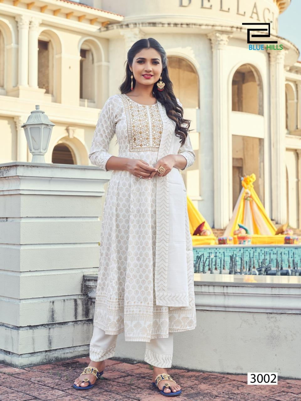 Thumbnail: Rayon Printed Kurtis with Pant & Shawl