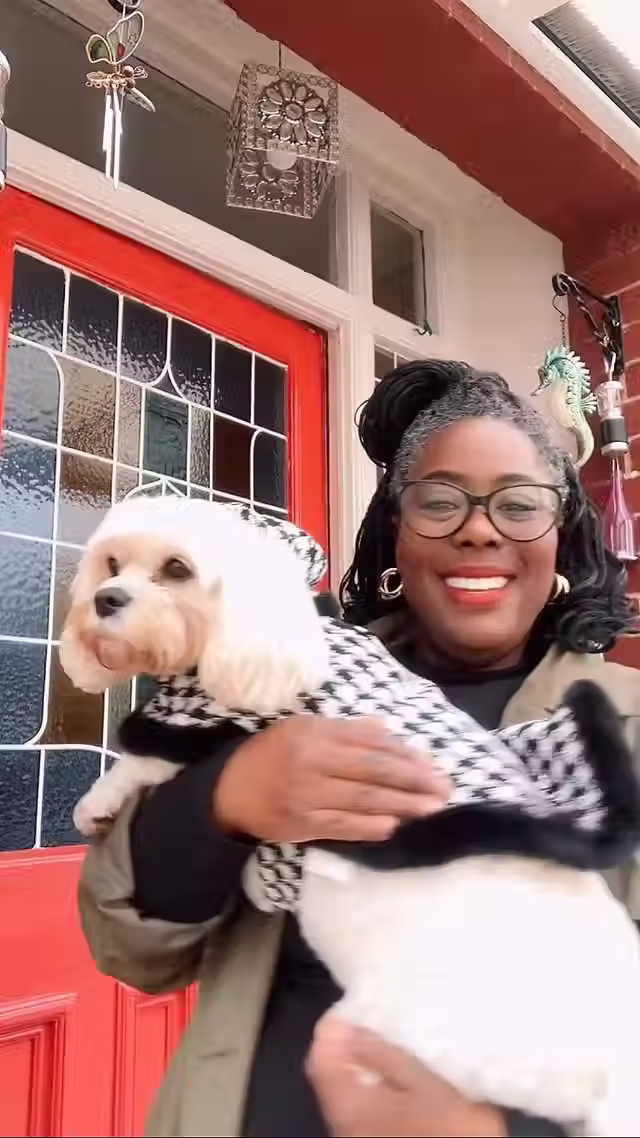 Companion with her dog