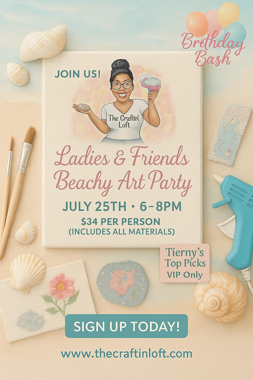 Ladies & Friends Beachy Art Party