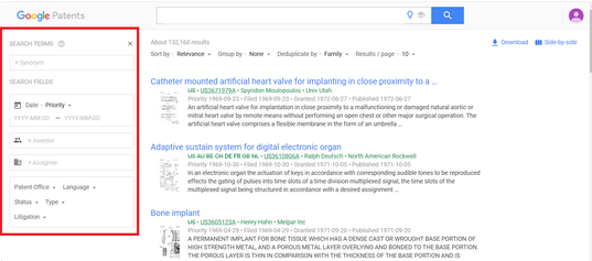 google patents - campos de busca