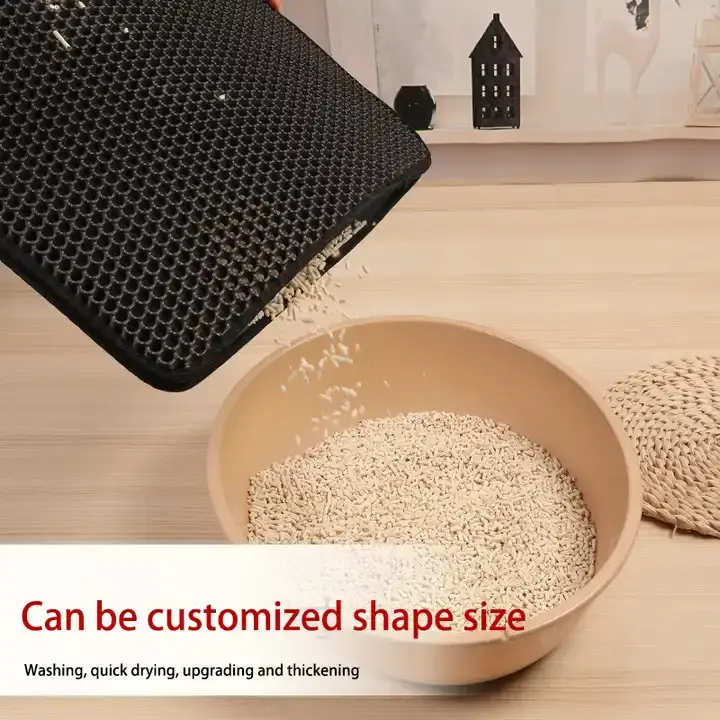 Emptying kitty litter mat