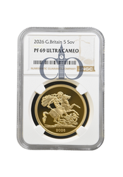 2026 £5 Gold Proof Sovereign PF69 ULTRA CAMEO