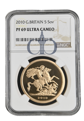 2010 £5 Proof NGC PF69 ULTRA CAMEO