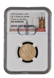 2022 Full Sovereign Platinum Jubilee MS70 MATTE SOTD