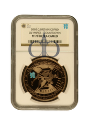 2010 £5 Countdown to London Olympics Proof PF70 ULTRA CAMEO