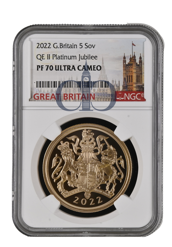 2022 £5 Platinum Jubilee Proof PF70 ULTRA CAMEO