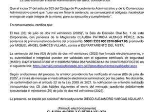 Sentencia del Tribunal Administrativo del Meta que declaró la nulidad de ordenanza que instauró "semana de la biblia", quedó en firme.