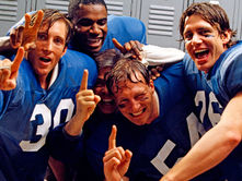 football team celebration