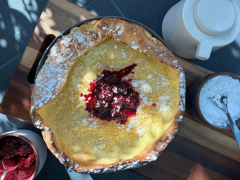 DUTCH BABY WITH BLACKBERRY COMPOTE