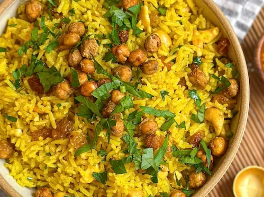 Indian Street Food Rice with Fennel Zest Yoghurt