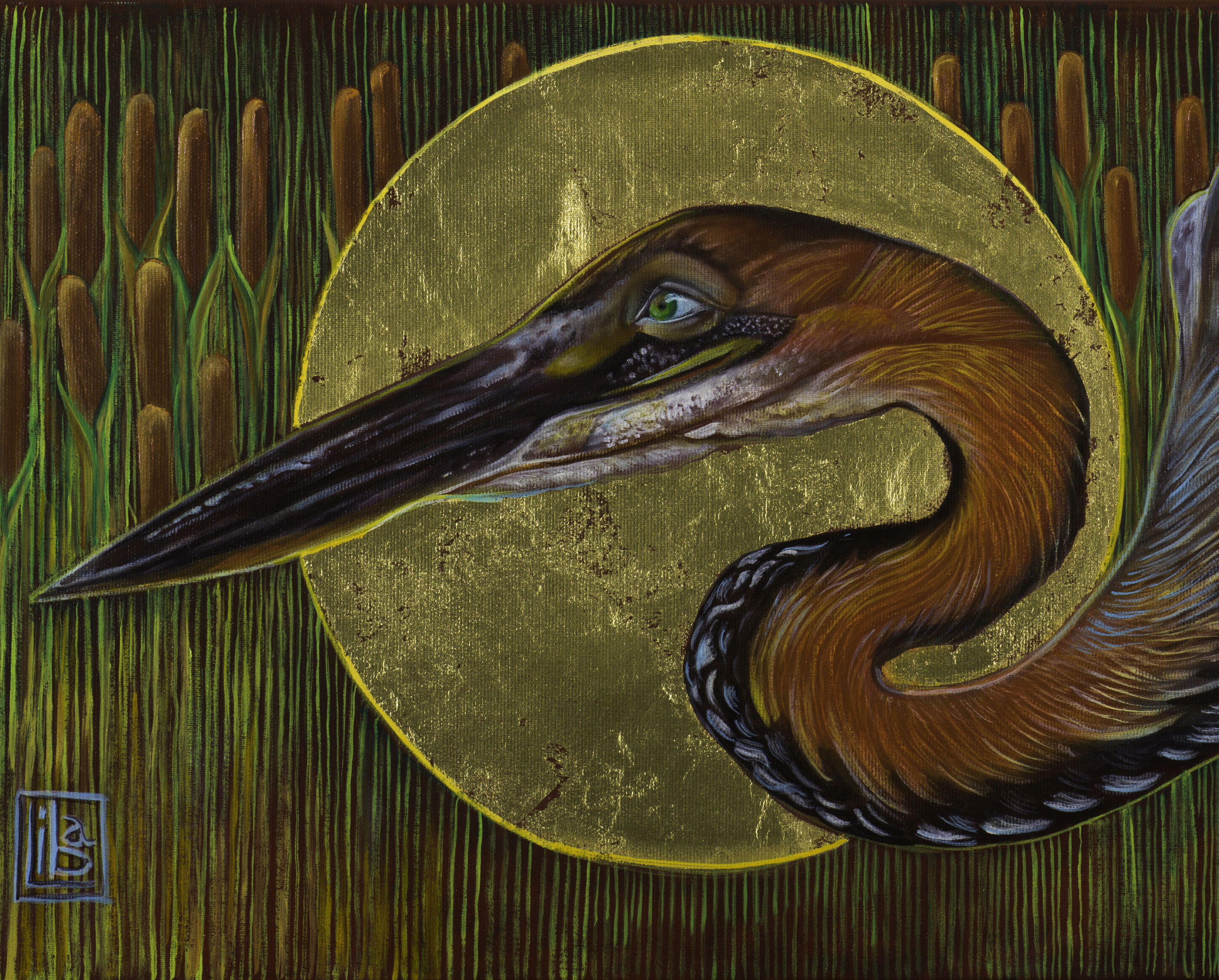 detail: Self Portrait with Heron