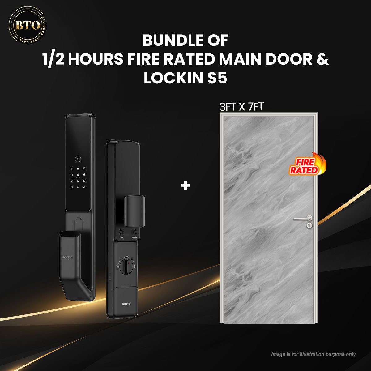 Laminate Fire Rated Main Door + Lockin S5