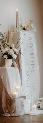 Neutral wedding table plan/seating chart printed onto Cotton Linen material