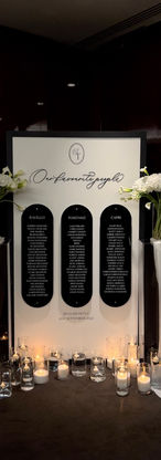 Large Statement Wedding Table Plan sign in black and white with acrylic detail