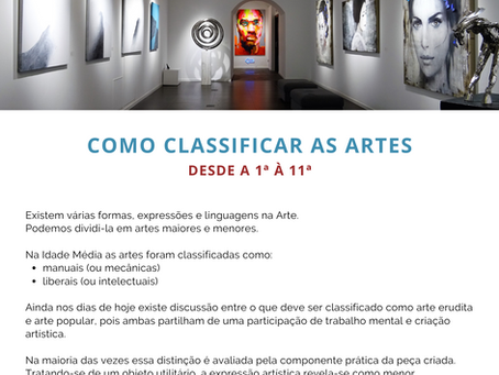Como classificar as Artes