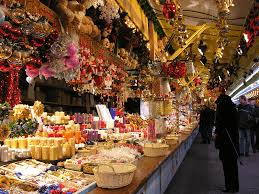 A Barcelona display offers everything from candles and sweets to cheeses