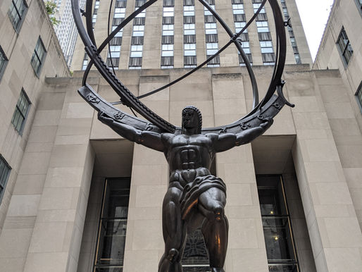 Atlas holds the world at Rockefeller Center in New York City