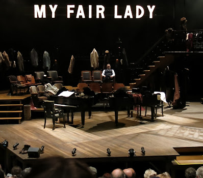 In Ashland, Oregon, at the Oregon Shakespeare Festival, the stage set for "My Fair Lady" featured two grand pianos