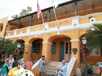 Our St. Croix bike tour included a visit to St. Croix's landmarks, including this Danish style government building