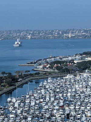 Splendid views await at Hilton's Bayfront as water life below unfolds and captivates.