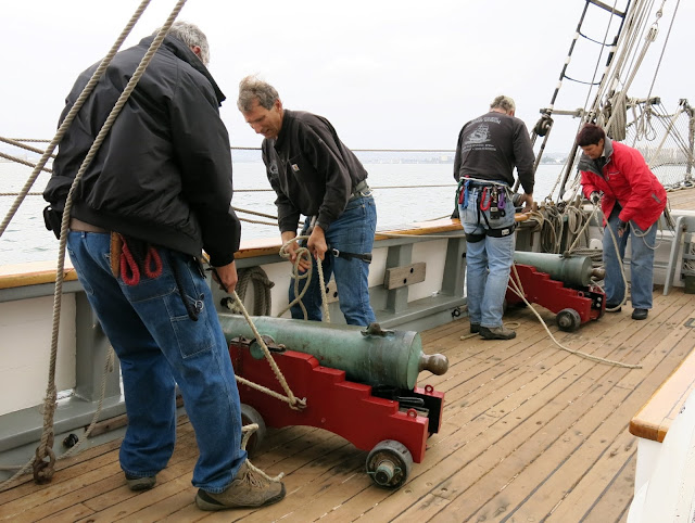 Real live cannon demonstration of the Californian. Cover your ears. Boom!