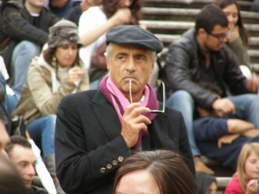 Elegant Roman gentleman resting on the Spanish Steps