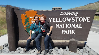 The Roosevelt Arch. the ceremonial entrance to Yellowstone National Park, is at the north entrance, now closed. Last fall, Bruce Keller and Christene "Cookie" Meyers made an annual pilgrimage. The town of Gardiner is hurting now.