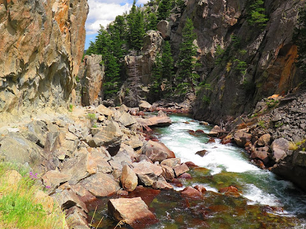 Whirling waters of the Stillwater river in south-central Montana lead the way to Sioux Charley